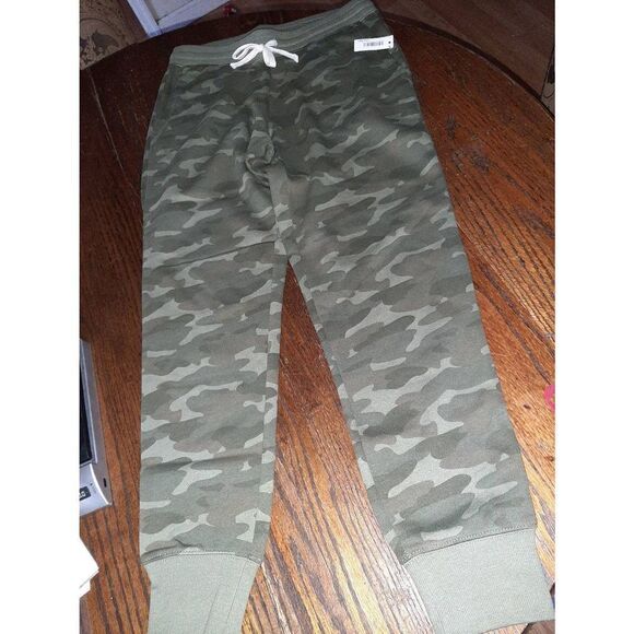 New Small Camo Jogging Casual Loungewear Pants Drawstring Waist Athletic Pants - Picture 1 of 2